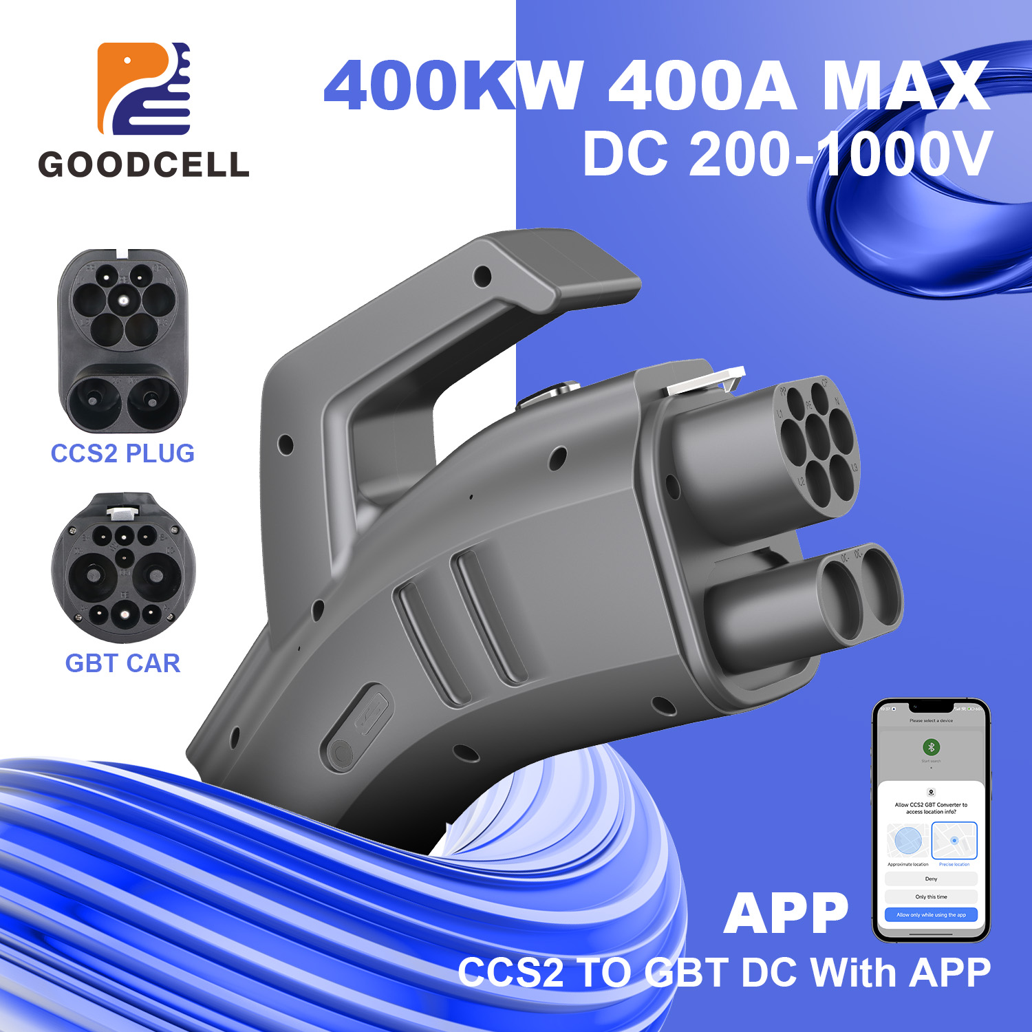 Gb/T To Ccs2 200A Fast Charging Adapter - GOODCELL CCS2 vers GB/T EV adaptateur