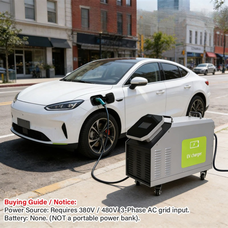 Portable Dc Fast Charger 20Kw Ccs2 - Entrée d'alimentation CA triphasée 480V 7kW